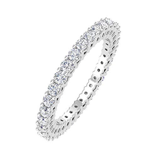 FINEROCK 1 Carat Diamond Eternity Wedding Band in 14K Gold