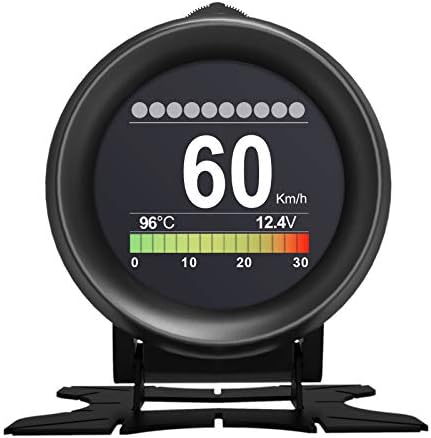 X60 Car OBD HUD Multi-Function Digital Meter Alarm Speed Water-Temp Gauge Malfunction-Test for 12V OBD-II Standard Vehicles Automotive Display HUD
