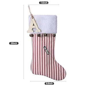 195inchredverticalstripechristmasstockingwbellspersonalizedwoodeninitialmonogramchristmasstockingholidayxmaspartydecorationsj Urban Country Home Decor 195 inch red vertical stripe christmas stocking wbells personalized wooden initial monogram christmas stocking holiday xmas party decorations j urban country home decor