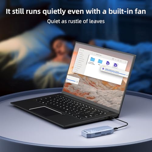 MAIWO 40Gbps NVMe SSD Enclosure, USB4 External Tool-Free NVMe Enclosure for 2280 M-Key,Compatible with Thunderbolt 4/3/USB4/USB C with Cooling Fan, Aluminum Alloy Shell ASM2464PD Chip - Image 8