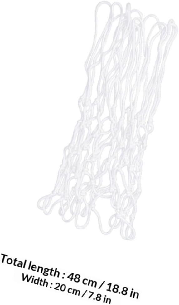 2pcs Hand-Woven Nylon Basketball Nets Thickened White Sturdy Basketball Training and Competition Nets for Indoor and Outdoor Court Use