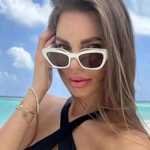 Lunettes de soleil œil de chat transparentes UV400 pour un style d'été chic - 5