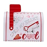 Valentinstag-Briefkasten Aus Blech – Valentinskartenhalter, Weißblechbriefkasten, Dekorativer Grußbriefkasten Für Briefe, Notizen Und Geschenke, Langlebige Metallbox | Klassenzimmer, Zuhause,
