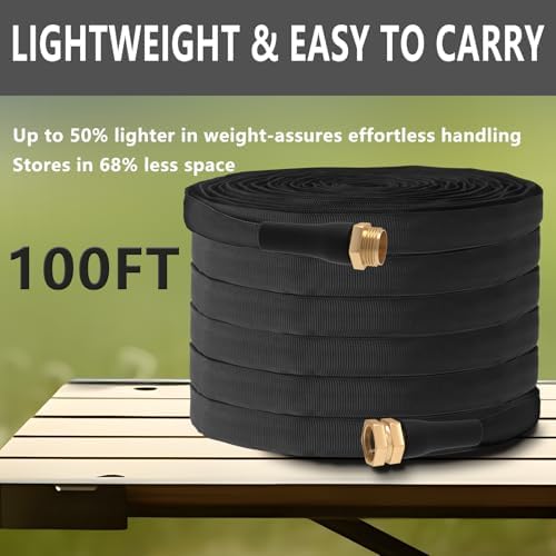 ACOVER Anti-Kink 100FT Non-Expanding Garden Hose, Flexible and Tough, Lightweight and Sturdy for Outdoor, Yard, Lawn, Car Wash, Marine, and Camper Use,and All-Season Use. U.S Standards Brass Fitting - Thumbnail 2