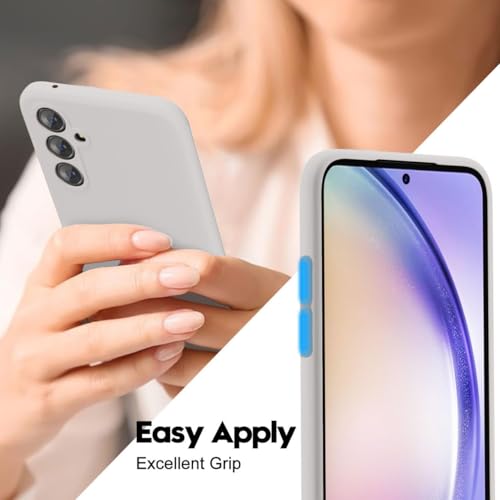 Image of DIZORO Microfiber Candy Case for Samsung A35 5G Smooth Touch Cushion Liquid Soft Silicone Gel Rubber Phone Cases Non-Slip Full Body Protective Shockproof Back Cover - Titanium