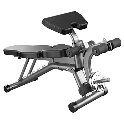 Vikbar justerbar lutning abs bänk - Heavy Duty Dip Station för hemmagym Styrketräning, Sit Up Bänk Multi-Function Viktbänk Skivstång Hantel Lyft Pressbänk