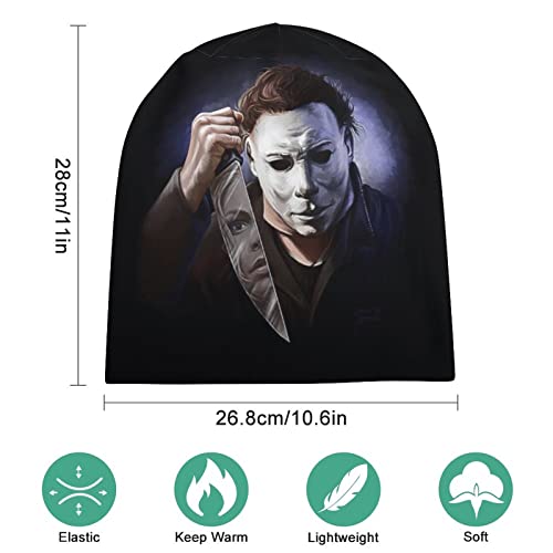 Michael Horror Myers Beanies Hat Unisex Cuffed Soft Stretch Cap For Women Men 3D Printed Skull Cap #TOP1