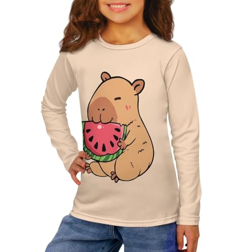 Image of Girls Long Sleeve T Shirt Cute Cartoon Crewneck Shirt for Kids 3-16Y Fall Winter Clothes