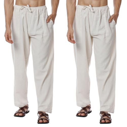Image of Aatman One Size Men's Eco-Friendly Cotton Pyjama Pack of 2 | Fits Waist Size 28 to 36 Inches