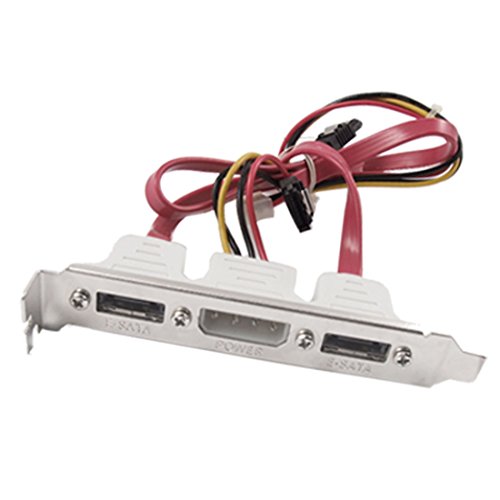 Cable eSATA 2 Puertos con Bracket de Alimentación 4 Pin a SATA