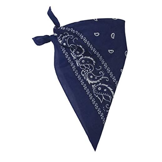 Bandana Azul Oscura con IMRESION Cachemir Blanca para Adulto Bandana TEMATICA COMPLETAR Disfraces DE Carnaval O para Fiestas DE Musica O DE Verano (12 Unidades)