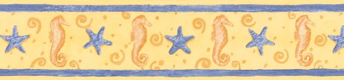 Brewster Home Fashions 418B290 Borders and More Sea Lion Starfish Wall Border, 5.125-Inch by 180-Inch