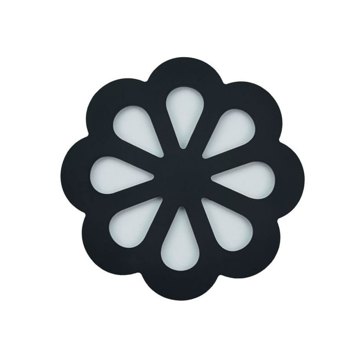 IXCVBNGHS Flower Cartoon Pattern Table Insulation Mat Scalding Non-Slip Mat Household Silicone Placemat Bowl Mat Coaster Table Mat (Black), Small