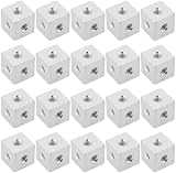 Orivin Lot De 20 Connecteurs Cubiques M-3 En Aluminium, Bloc De Fixation Hexagonal Carré Pour Plaque Acrylique Fixe, Matériel D'éclairage, 10 X 10 X 10 Mm, Argent - 1