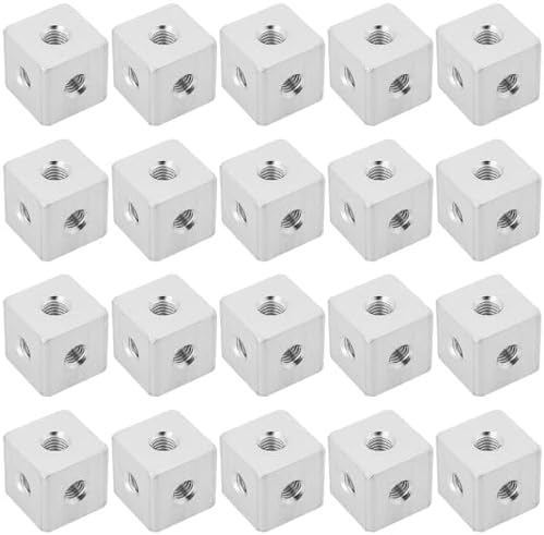 Orivin Lot De 20 Connecteurs Cubiques M-3 En Aluminium, B… - 1