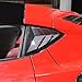 Carbon Fiber Side Window Louvers Air Vent Shades Cover Trim for Chevrolet Corvette C8 Coupe 2020-2025 (Carbon Fiber-Red Line)
