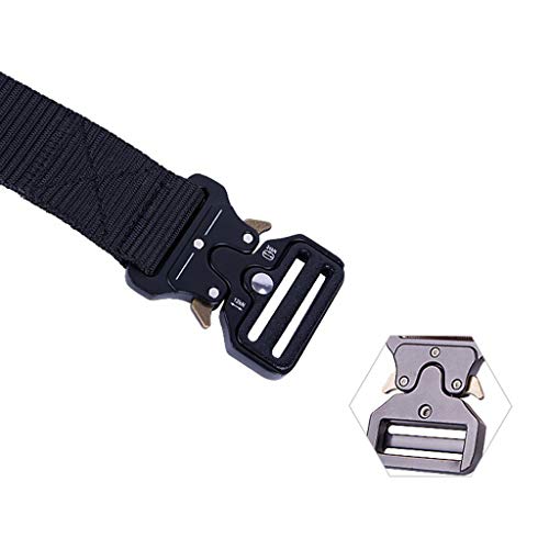 homozy Unisex Tático Nylon Cinto Longo Web Belt Jeans Utility Waistbelt - Preto