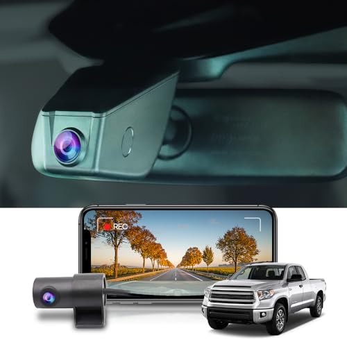 Fitcamx Dashcam Cámara Coche 2160P+1080P Adecuado para Toyota Tundra 2014-2017 (12 Pin) HD2-6275, OEM Dash CAM 4K UHD Video WiFi, G-Sensor, Grabación en Bucle, WDR Dash CAM Coche, Tarjeta de 128 GB