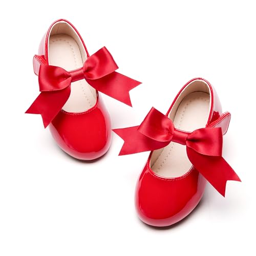 Image of PHIRAMIN Tollder Girl Dress Shoes - Little Girl Ballet Flats for Wedding Party