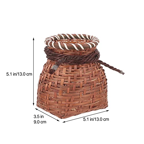 Zerodeko Cesta De Armazenamento De Peixe Tecido De Bambu Vime De Flores Plantadores De Vime Cesta De