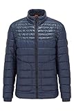 BOSS Herren Ocrunk Wattierte Jacke aus recyceltem Gewebe mit Logo-Aufnäher Dunkelblau 56