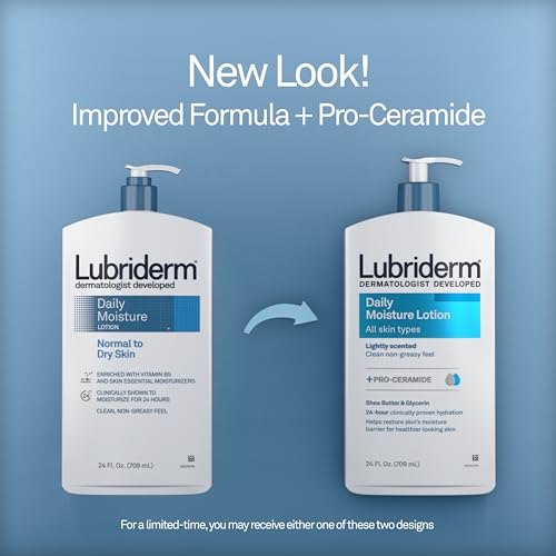 Lubriderm-Daily-Moisture-Lotion-Pro-Ceramide-with-Shea-Butter-Glycerin-Helps-Moisturize-Dry-Skin-Hydrating-Face-Hand-Body-Lotion-is-Lightly-Scented-Non-Greasy-24-fl-oz Lubriderm Daily Moisture Lotion + Pro-Ceramide with Shea Butter & Glycerin Helps Moisturize Dry Skin, Hydrating Face, Hand & Body Lotion is Lightly Scented & Non-Greasy, 24 fl. oz - Image 3