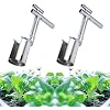 Bulb Planter Tool, Garden Seedling Transplanter,Stainless Steel Seedling Planting Tools, Easy Duty Garden Transplanter Hand Tool for Flowers, Vegetables, Fruit Trees