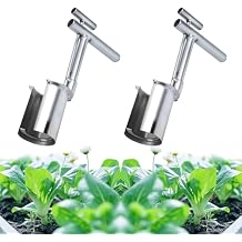 Bulb Planter Tool, Garden Seedling Transplanter,Stainless Steel Seedling Planting Tools, Easy Duty Garden Transplanter Hand Tool for Flowers, Vegetables, Fruit Trees