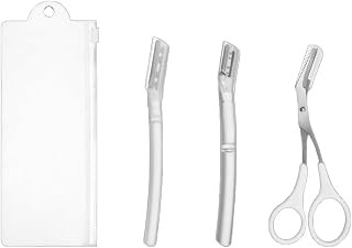 3 pcs Dermaplaning Tool, Eyebrow Defuzzers, High Precision Hair Removal and Dermaplaning Blade, Face Exfoliation Razor, Peach Fuzz Removal, Eyebrow Shaper