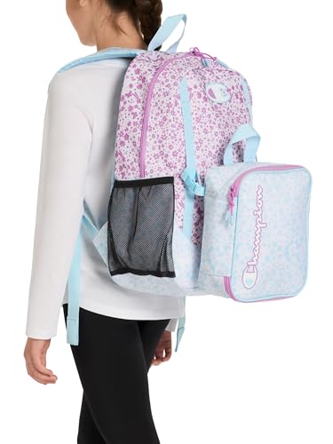 Champion Kids' Mode Backpack and Lunch Box Set, Pink/Aqua/Black, One Size - image 5