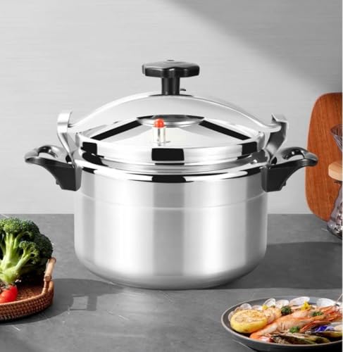 TIMDU クジハン 圧力鍋 アルミ合金 調理器具 ィック防爆 大容量 ガスレンジ対応 多機能 3/4/5/7/9/11/15L 家庭用 業務用 (シルバー,15L)のサムネイル