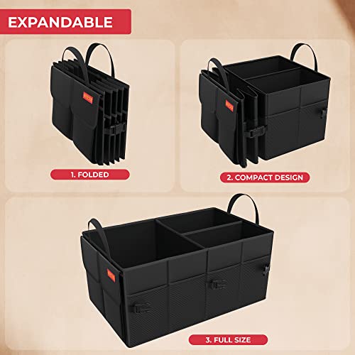 GADLANE Heavy Duty Jumbo Car Boot Organiser Storage Boot Tidy Foldable Shopping Bag Tools Holder - Black - Image 5