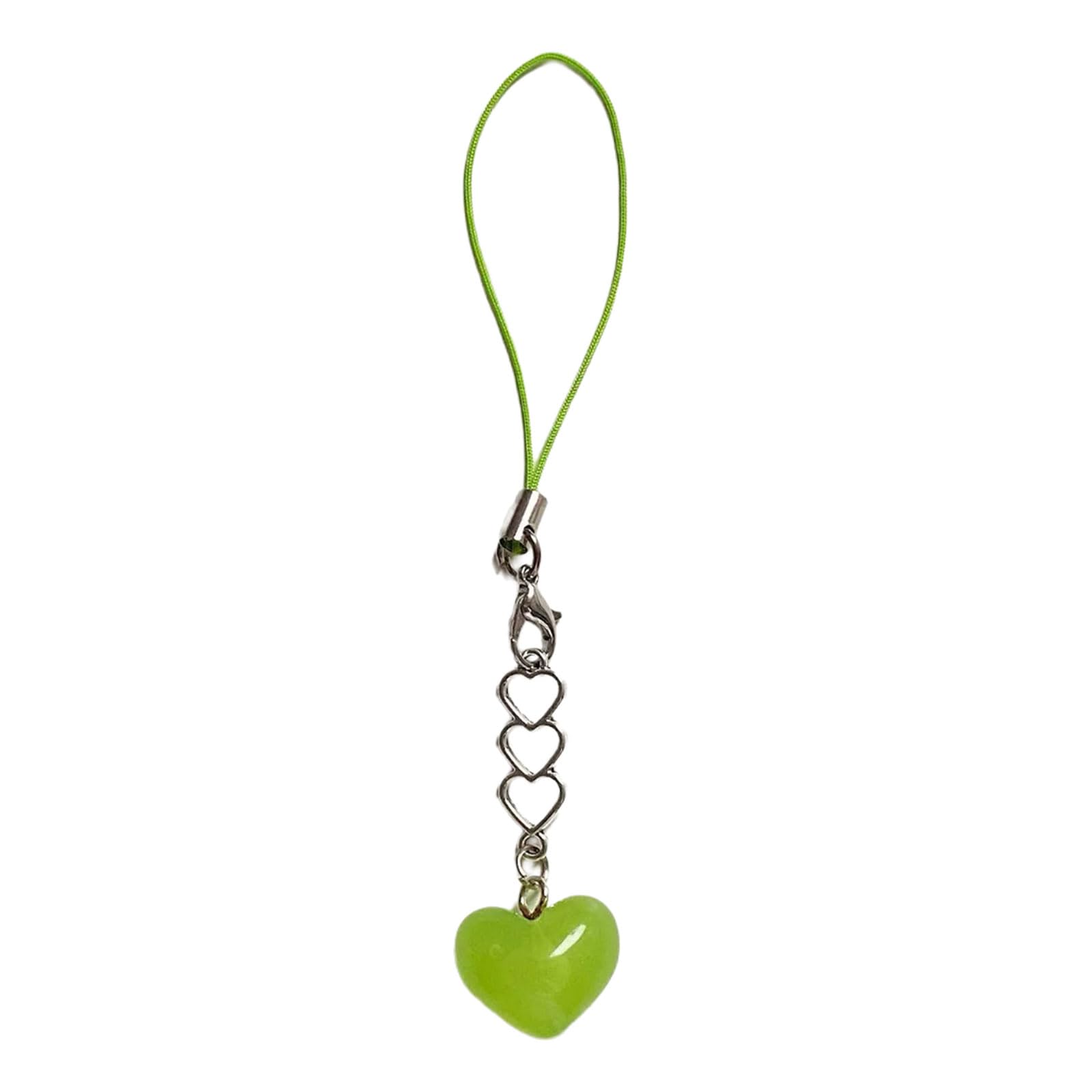 NEWFT Fashion Heart Keychain Mobiles Phone Charm Handmade Love Shaped Keyring Ornament Stylish Pendant for Bag and Backpacks