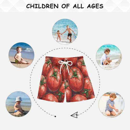 Teen Swim Trunks Tomato Pattern Print Boys Bathing Suits Size 10-12 Swimsuit Shorts Swimwear Youth,XL 5