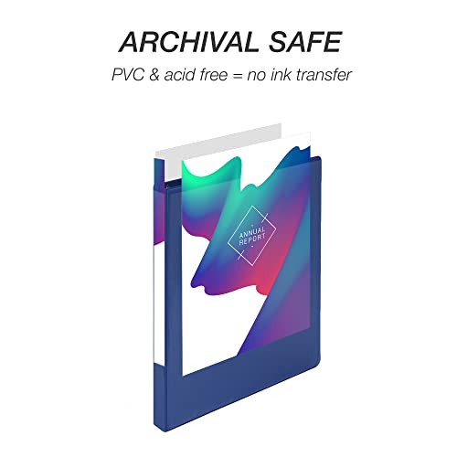 Samsill Economy 0.5 Inch 3 Ring Binder, Made In The Usa, Round Ring Binder, Customizable Clear View Cover, Blue, 4 Pack (Mp48512) #TOP4