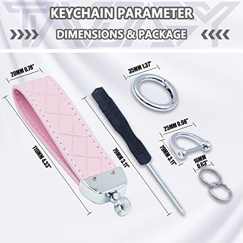 Tandagy Leather Car Keychain Universal Key Fob Keychain Car Keychain For Women & Men (Pink) #TOP5