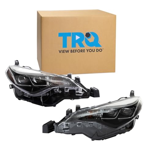 Image of TRQ 2 Piece Headlight Assembly Set Driver & Passenger Side Compatible with Toyota Corolla SE XLE XSE 2017-2019 TO2502250 TO2503250 8111002M90 8115002M90