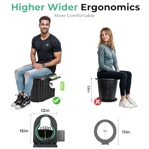 image for Sckee Camping Toilet, Portable Toilet for Adults, Portable Travel Fold
