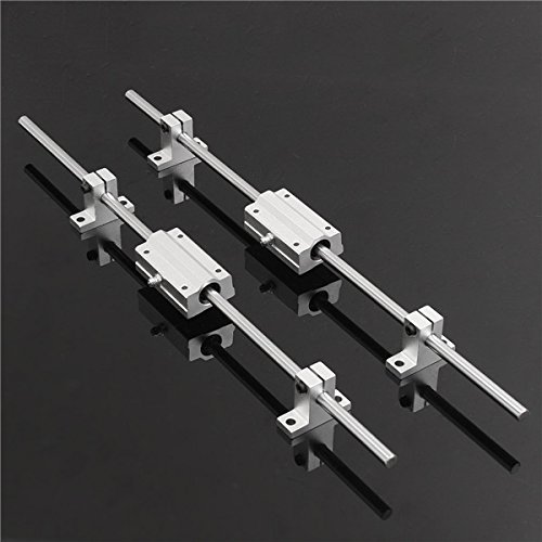EsportsMJJ 2Pcs 8Mm X 400Mm Assi di Guida Lineari con 2Pcs Scs8Uu Boccole di Scorrimento Cuscinetto Lineare E 4 Pz Blocchi