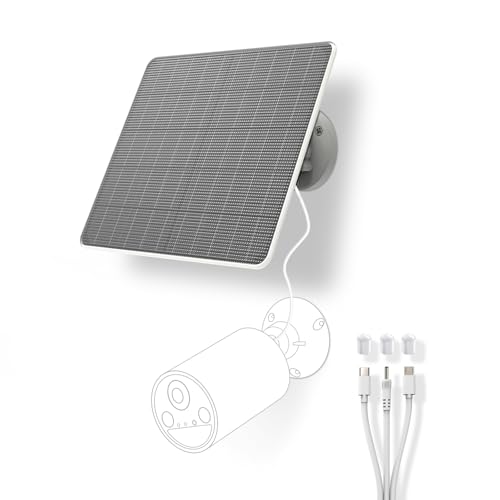 FlexSolar Pannello solare per telecamera di sorveglianza a batteria, da 6 W, per fotocamera ad anello, con fotocamera a batteria
