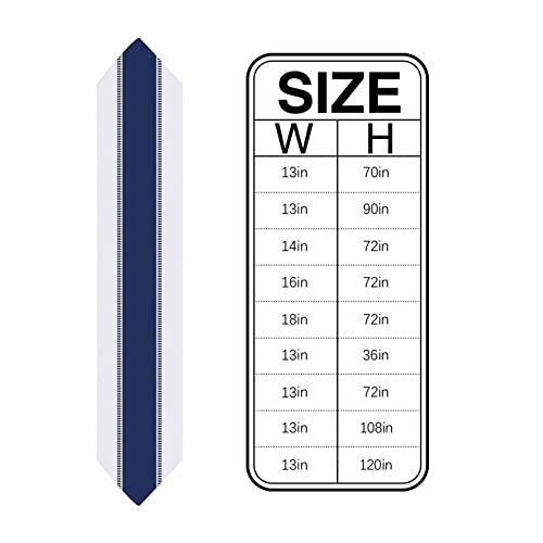 Navy Blue Table Runner 120 Inches Long For Kitchen Dining Table Solid Color Stripe Coffee Table Runner For Living Room,Cotton Linen Farmhouse Table Runner For Wedding/Graduation/Party 13X120In #TOP5