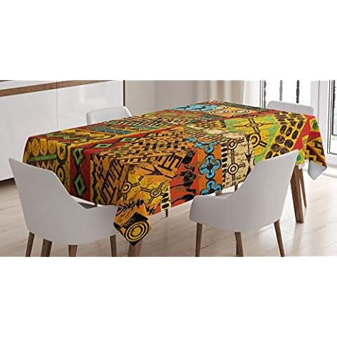 ABAKUHAUS Africano Mantele, Los Motivos del Grunge, Fácil de Limpiar Cover