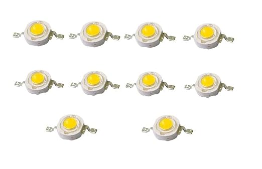 High Power COB LED Light Diodes, for Home Lighting - Color WARM WHITE and Pack of - (1 Watt, 20)