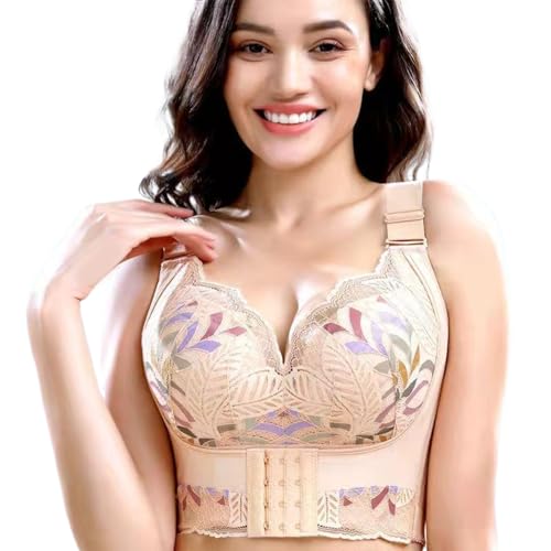Soutien-gorge en dentelle push-up confortable pour femme avec fermeture frontale grande taille
