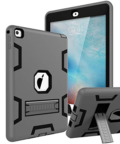 TOPSKY iPad Pro 9.7 Case, iPad A1673 /A1674 /A1675 Case, Heavy Duty Rugged Kids Proof Shockproof Silicone + Plastic Full Body Hybrid Sturdy Protective Cover Case for iPad Pro 9.7 Grey Black
