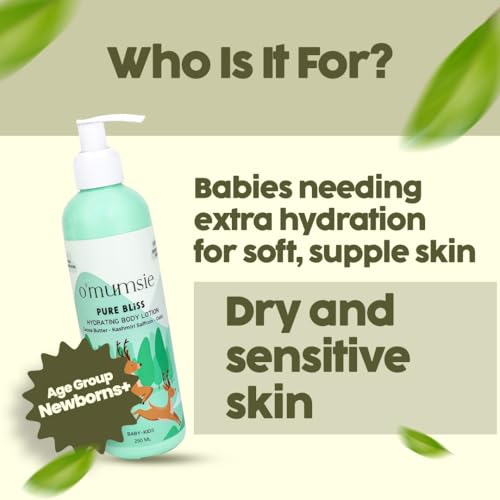Image of o Mumsie - curated for Devoted Mamas Pure Bliss Natural Baby Body Lotion - Moisturizing & Soothing,Gentle Formula for Sensitive Skin,Hypoallergenic,Paraben-Free,250ml - Ideal for Newborns & Toddlers