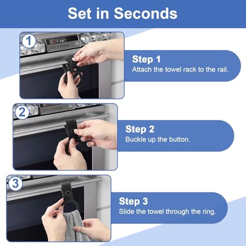 EEEKit 6PCS Silicone Tea Towel Holders for Kitchen - Waterproof Dish Towel Clips with Hanging Loops for Cupboard, Drawer, Cabinet & Oven Handles - Image 3