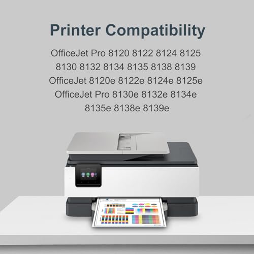Image of 923XL 923e 923 Ink Cartridges Replacement for HP 923XL Ink Cartridges for OfficeJet Pro 8130e 8132e 8135e 8138e 8139e 8120 8120e 8125 8130 8135 Printer, 1 Black