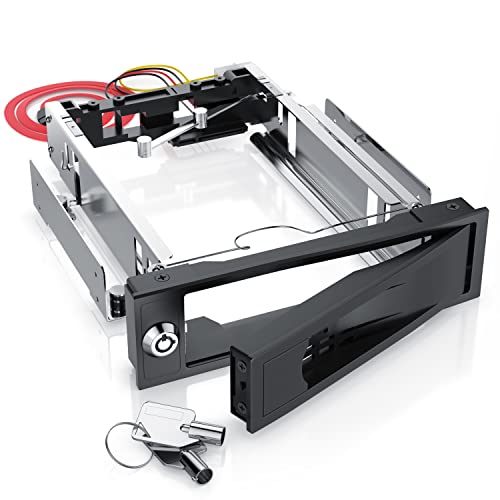 CSL - Boîtier de Rechange 3,5 Pouces Rack SATA Mobile - Boîtier de Disque Dur HDD SATA I II III Baie 5,25 Pouces - jusqu'à 6.0 Go s - Kit Anti-Vibrations
