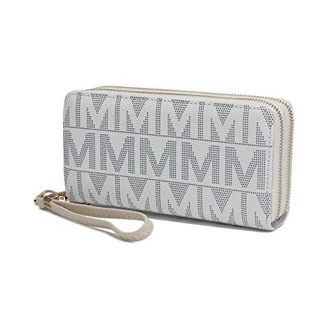 MKF Collection Wristlet Wallet for Women, Small PU Leather Handbag - Double Zipper Wallet Bag Multi Pocket clutch Purse, Danielle White, S Cover